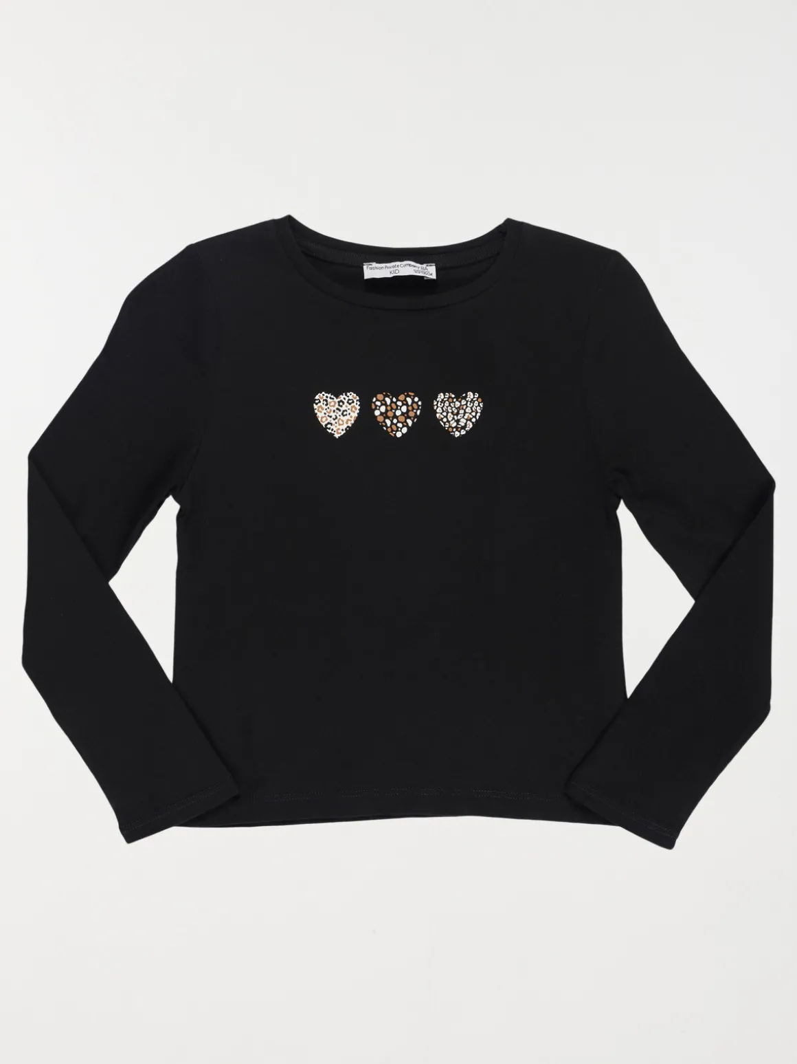 Tee-shirt coeurs léopards fille (3-12A)