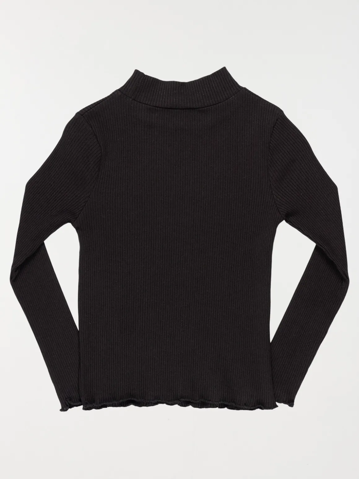 Tee-shirt col montant noir fille (3-12A)