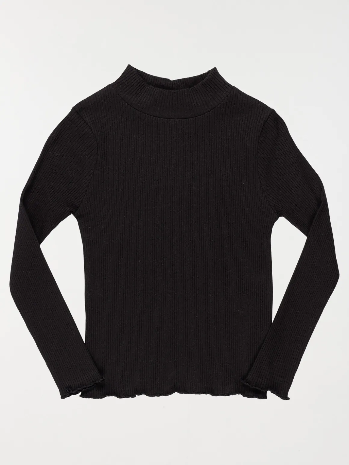 Tee-shirt col montant noir fille (3-12A)