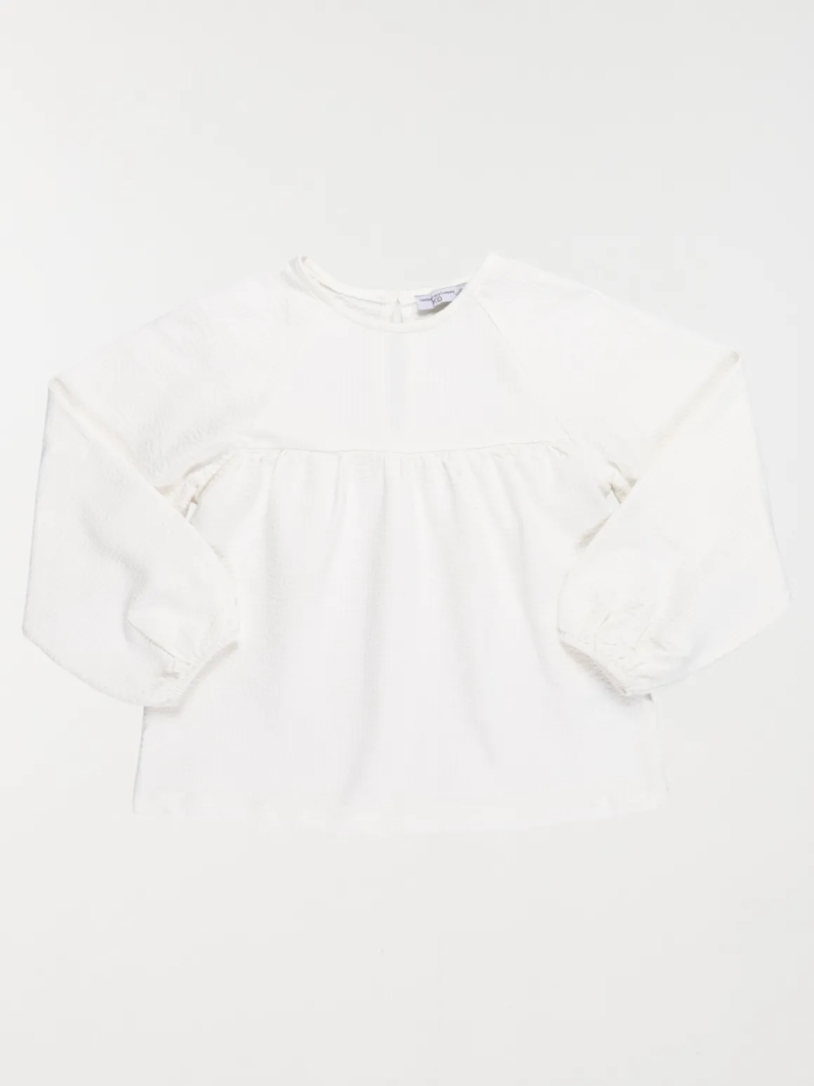 Tee-shirt écru bouton dos fille (3-12A)