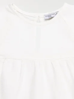 Tee-shirt écru bouton dos fille (3-12A)