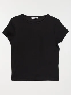 Tee-shirt côtelé noir fille (XXS-M)