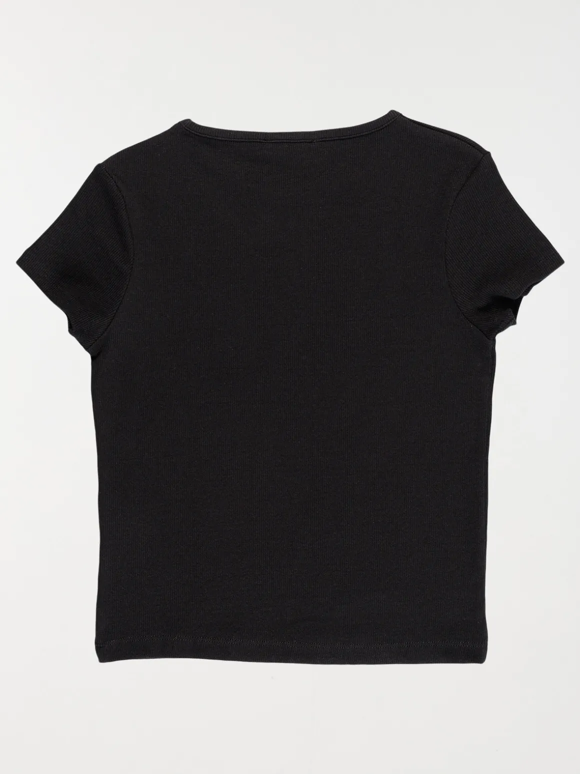 Tee-shirt côtelé noir fille (XXS-M)