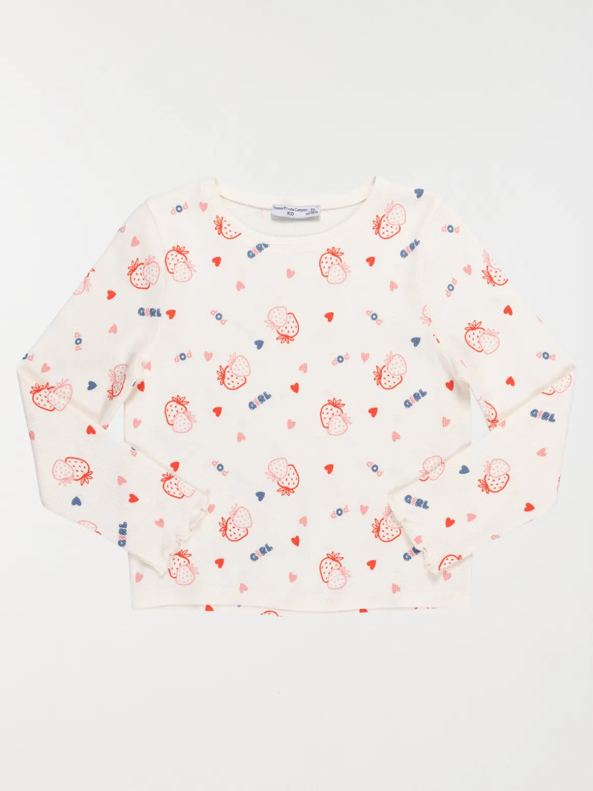 Tee-shirt cœur et fraise fille (3-12A)