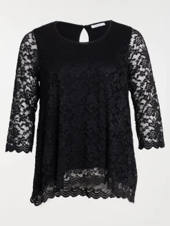 Tee-shirt dentelle grande taille femme