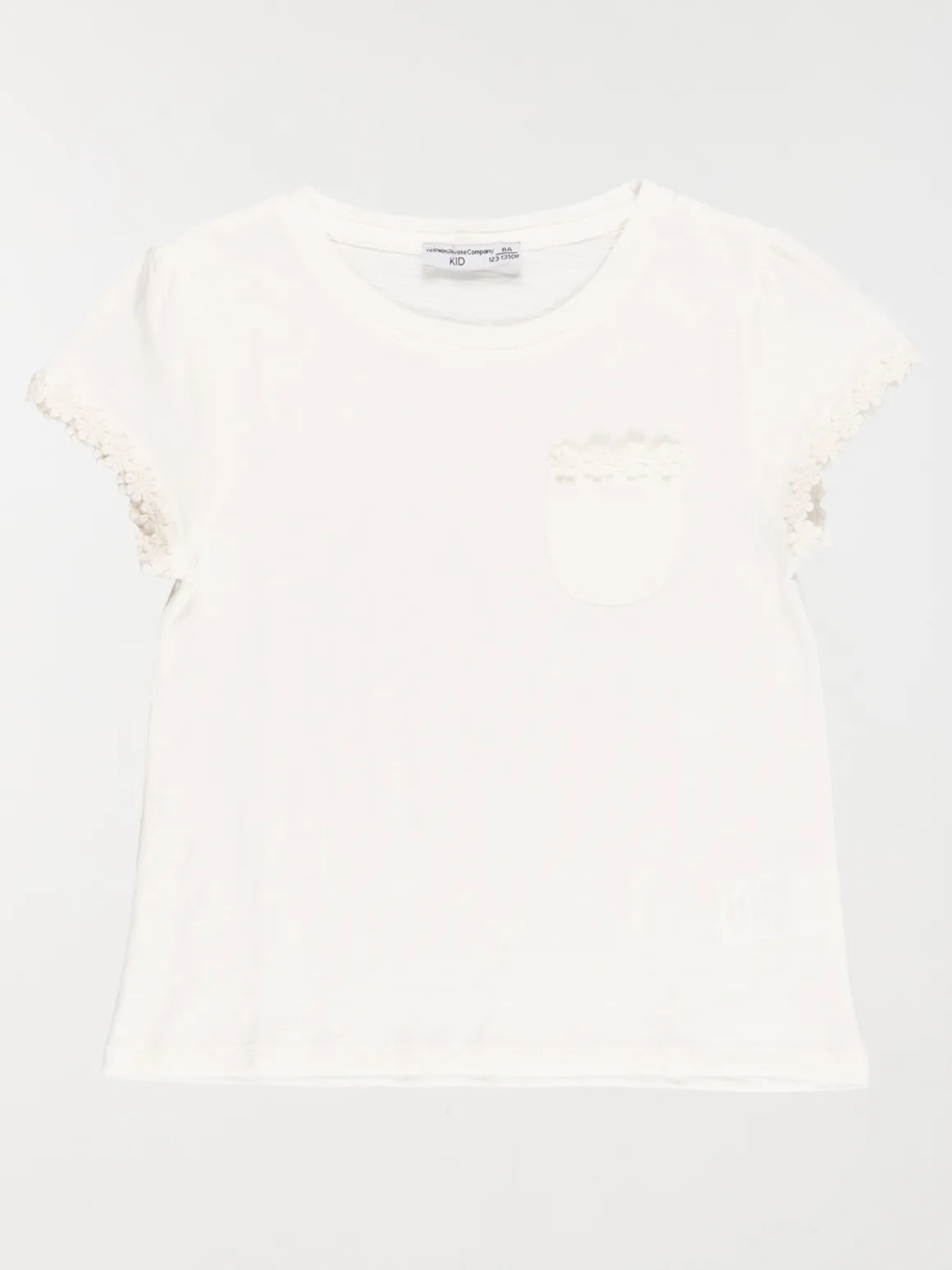 Tee-shirt détails fleurs fille (3-12A)