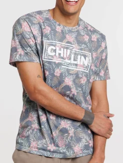 Tee-shirt feuillage tropical homme