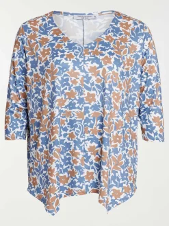 Tee-shirt fleuri grande taille femme