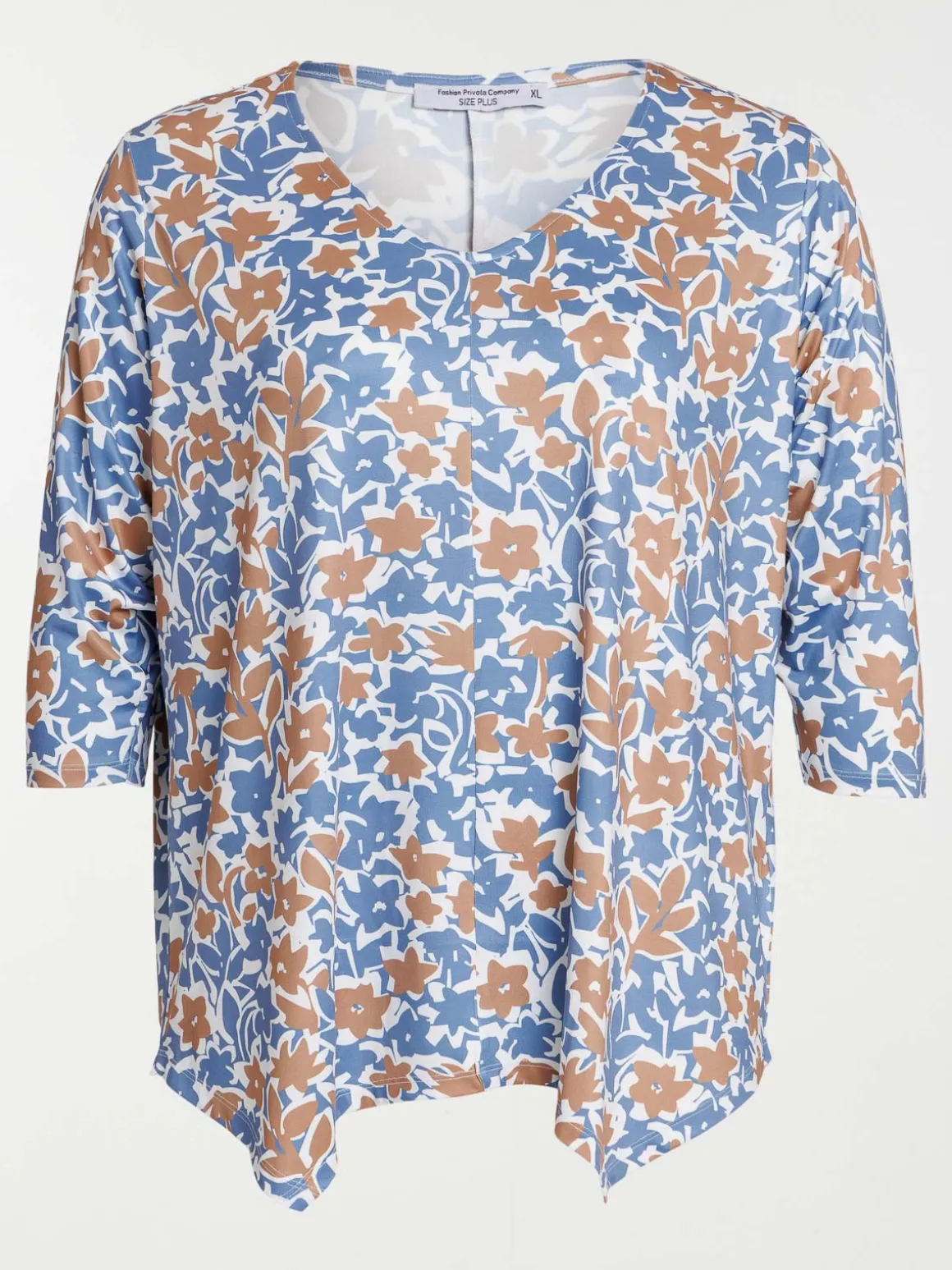 Tee-shirt fleuri grande taille femme