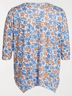 Tee-shirt fleuri grande taille femme