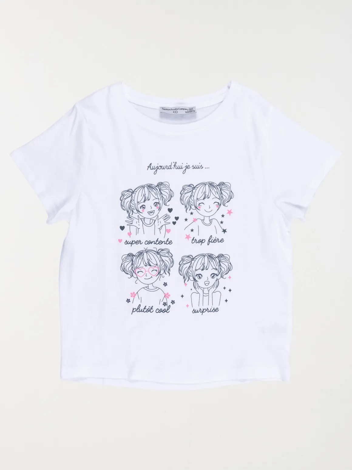 Tee-shirt humeur du jour fille (3-12A)