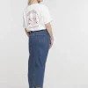 Tee-shirt imprimé dos écru femme