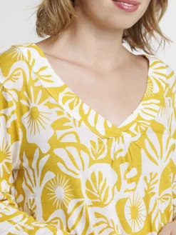 Tee-shirt jaune curry femme