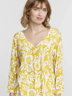 Tee-shirt jaune curry femme