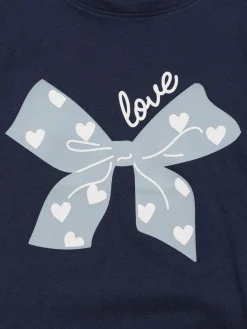 Tee-shirt love noeud fille (3-12A)