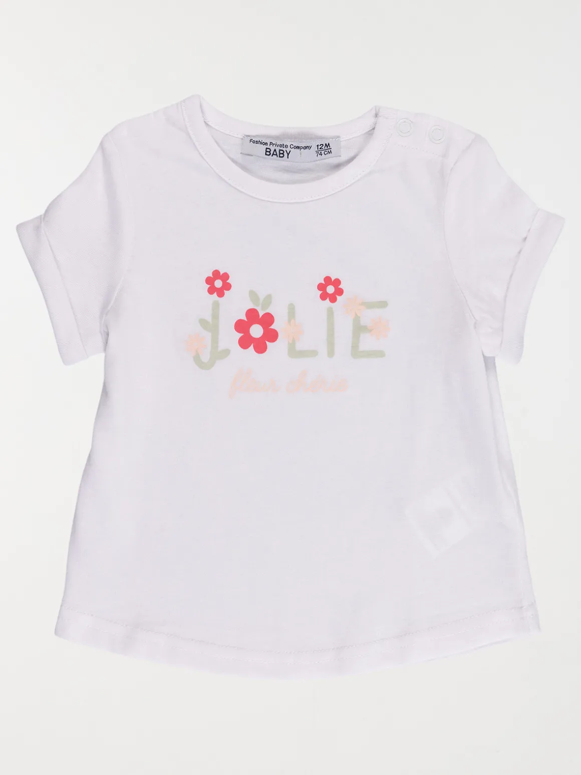 Tee-shirt message fille (3-36M)