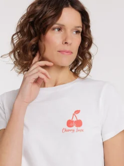Tee-shirt motif cerise femme