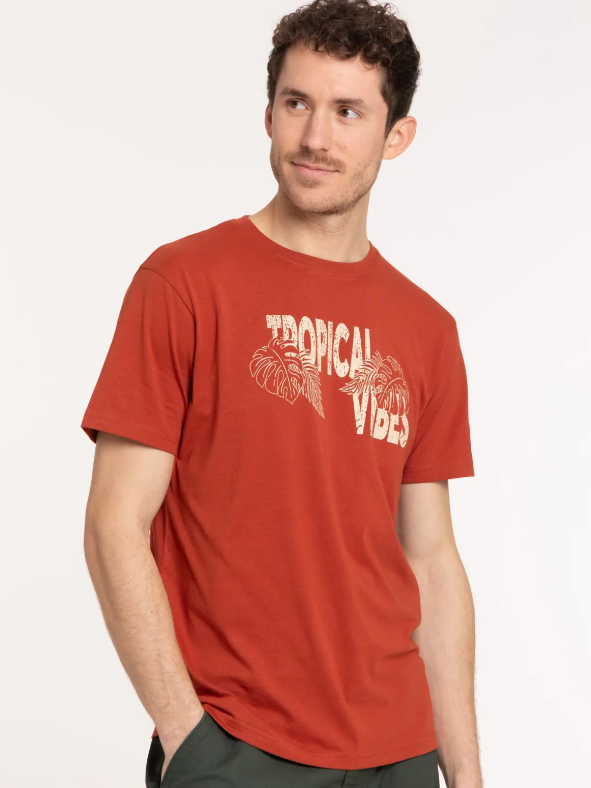 Tee-shirt motif tropical vibes homme