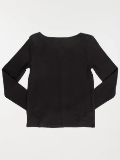 Tee-shirt noir boutons fille (XXS-M)
