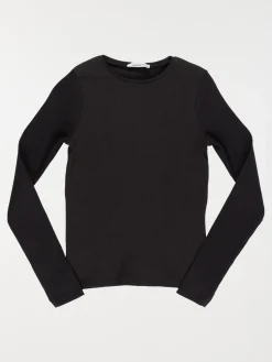 Tee-shirt noir côtelé fille (XXS-M)
