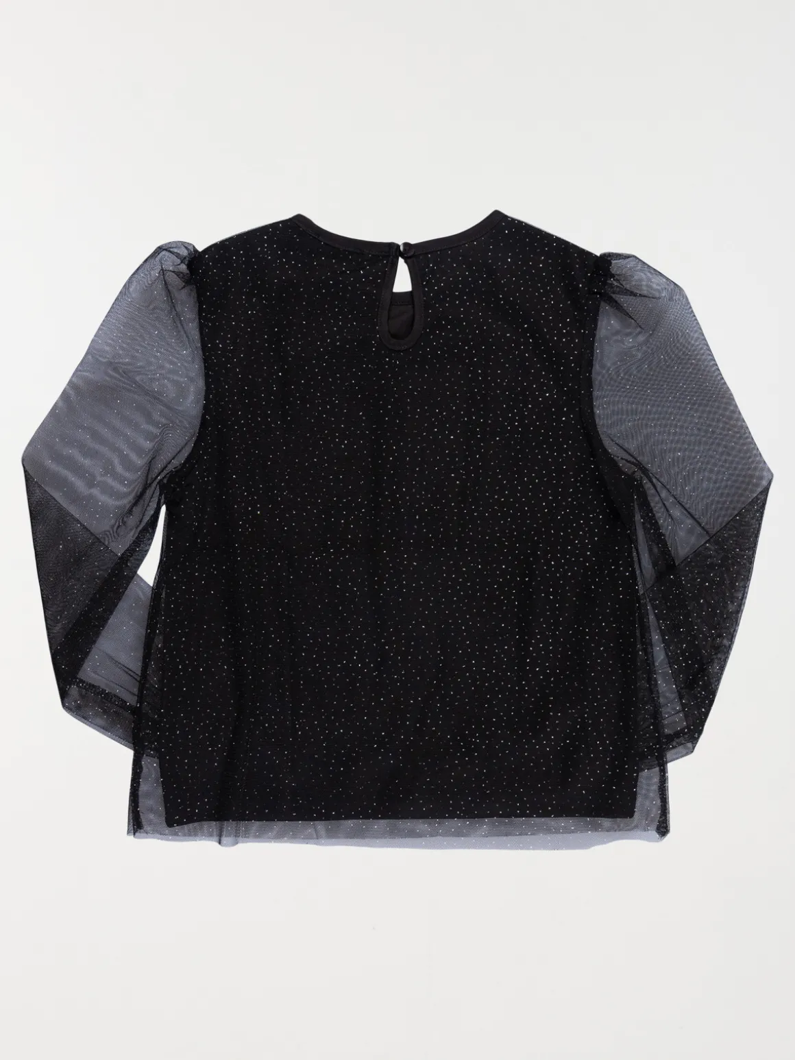 Tee-shirt noir pois dorés fille (3-12A)