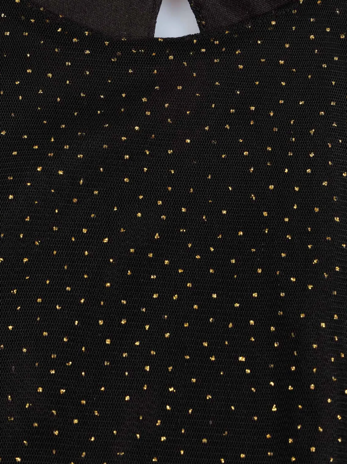 Tee-shirt noir pois dorés fille (3-12A)