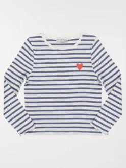Tee-shirt rayé cœur brodé fille (3-12A)
