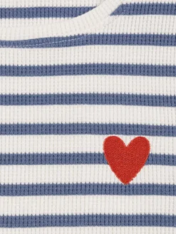 Tee-shirt rayé cœur brodé fille (3-12A)