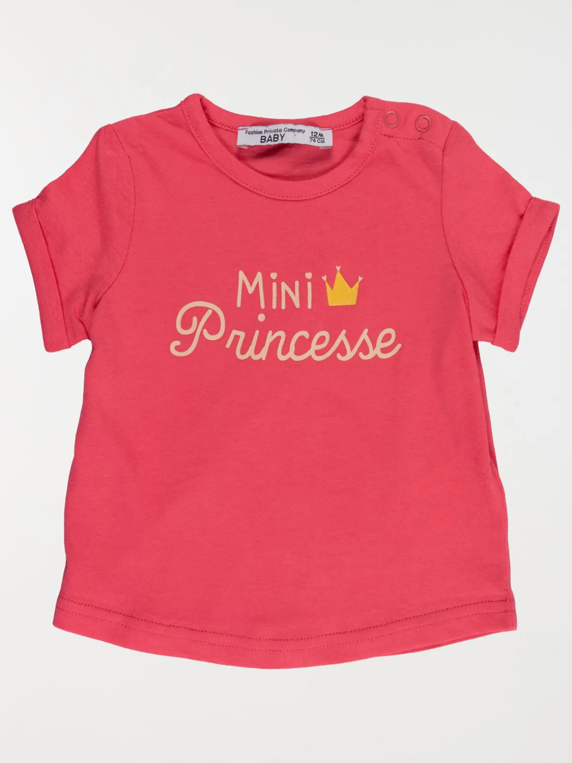 Tee-shirt rose magenta fille (3-36M)