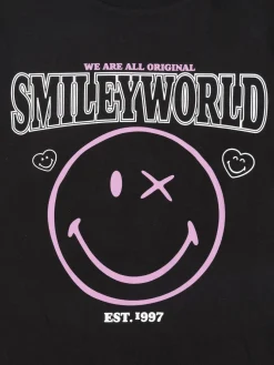 Tee-shirt Smiley fille noir (XXS-M)