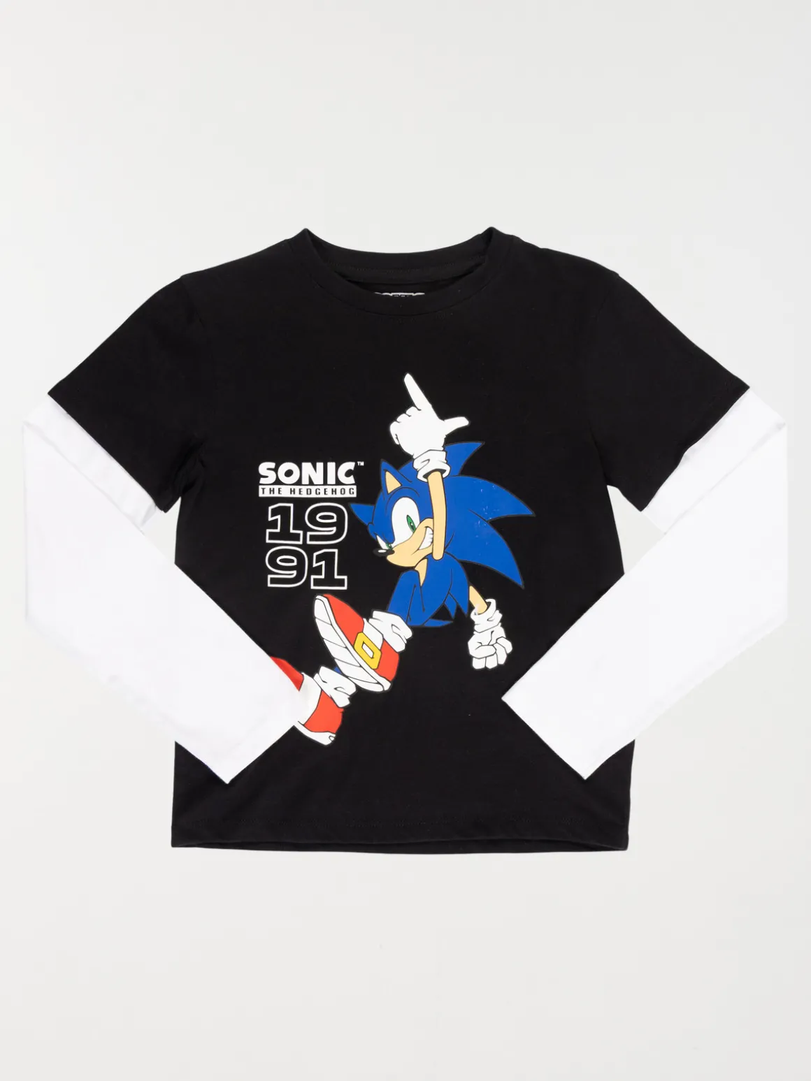 Tee-shirt Sonic garçon noir (5-12A)