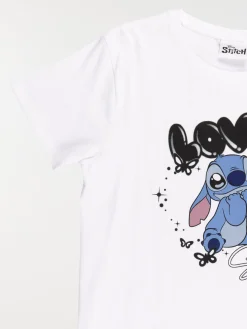 Tee-shirt Stitch blanc fille (XXS-M)