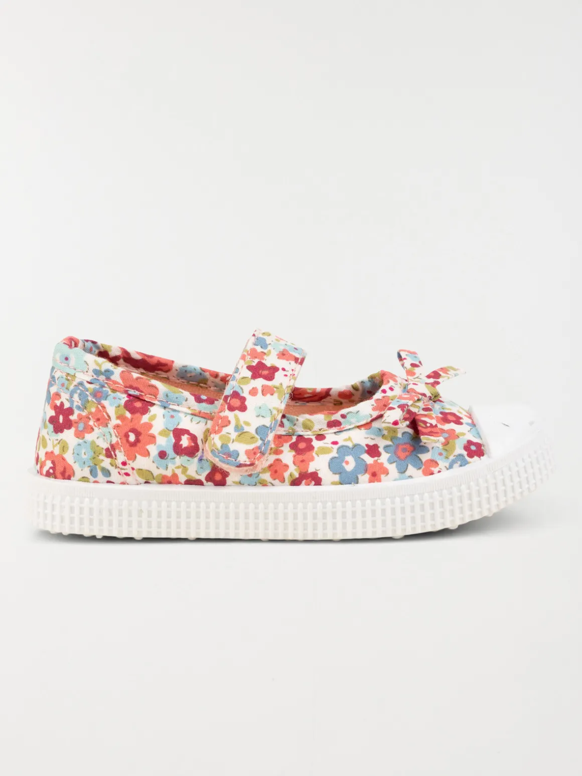 Tennis fleurie toile noeud fille (20-23)