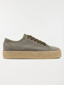 Tennis kaki plateforme femme (36-41)