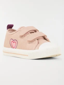 Tennis toile coeurs fille (24-30)