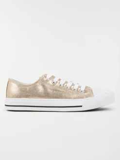 Tennis toile dorée femme (36-41)