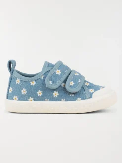 Tennis toile motif fleur fille (20-23)