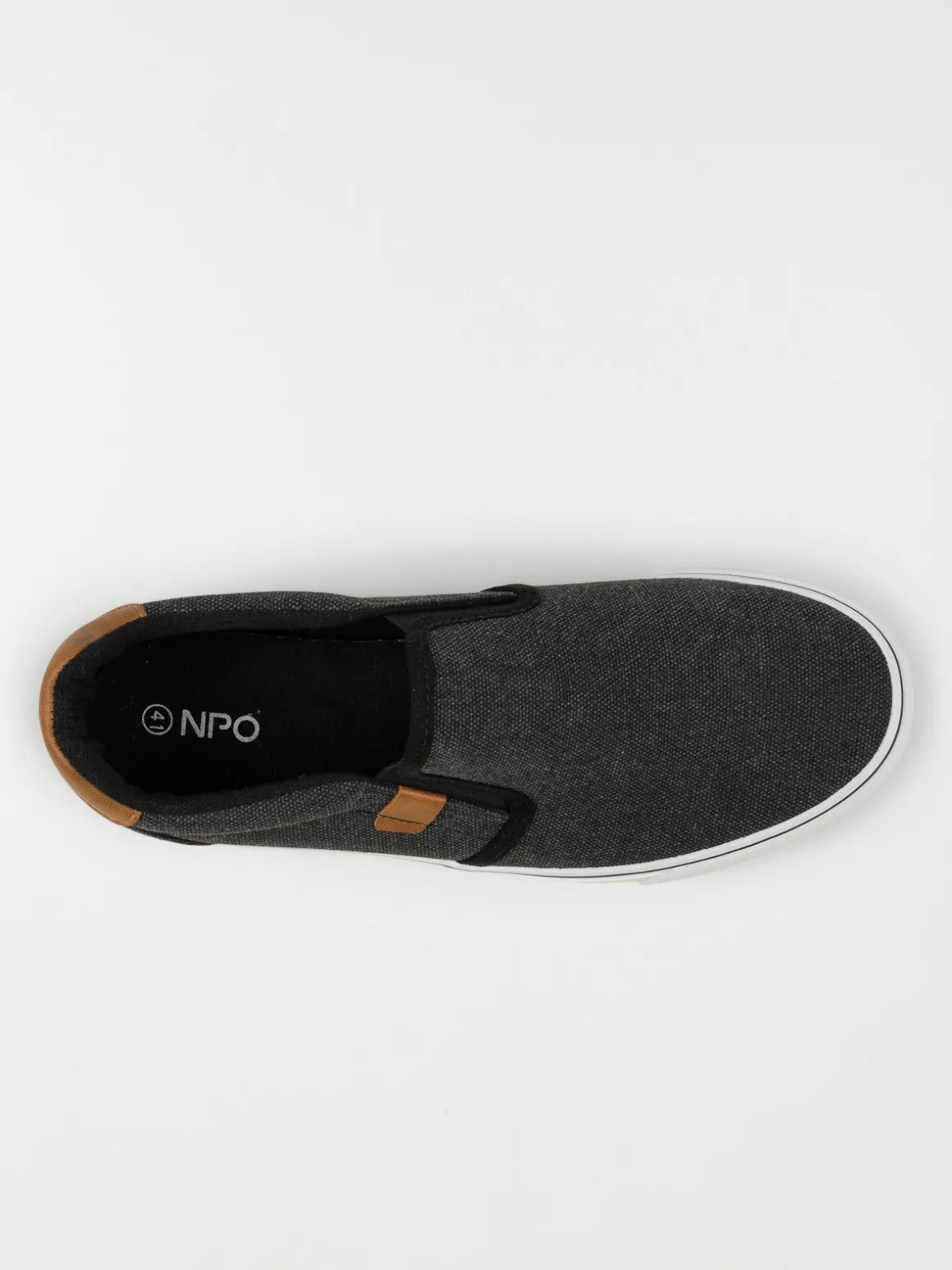 Tennis toile slip-on noire homme (40-45)