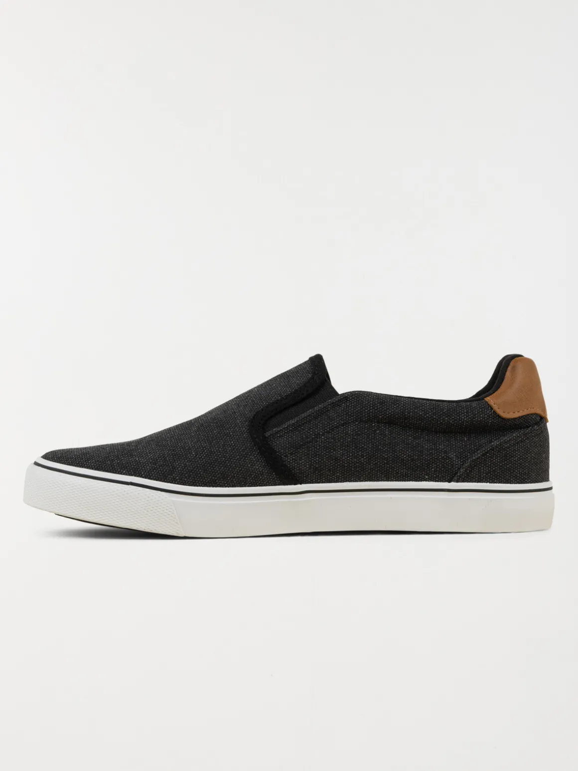 Tennis toile slip-on noire homme (40-45)