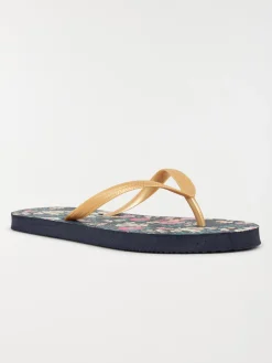 Tong imprimé fleuri femme marine (36-41)