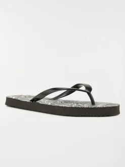 Tong imprimée noire femme (36-41)