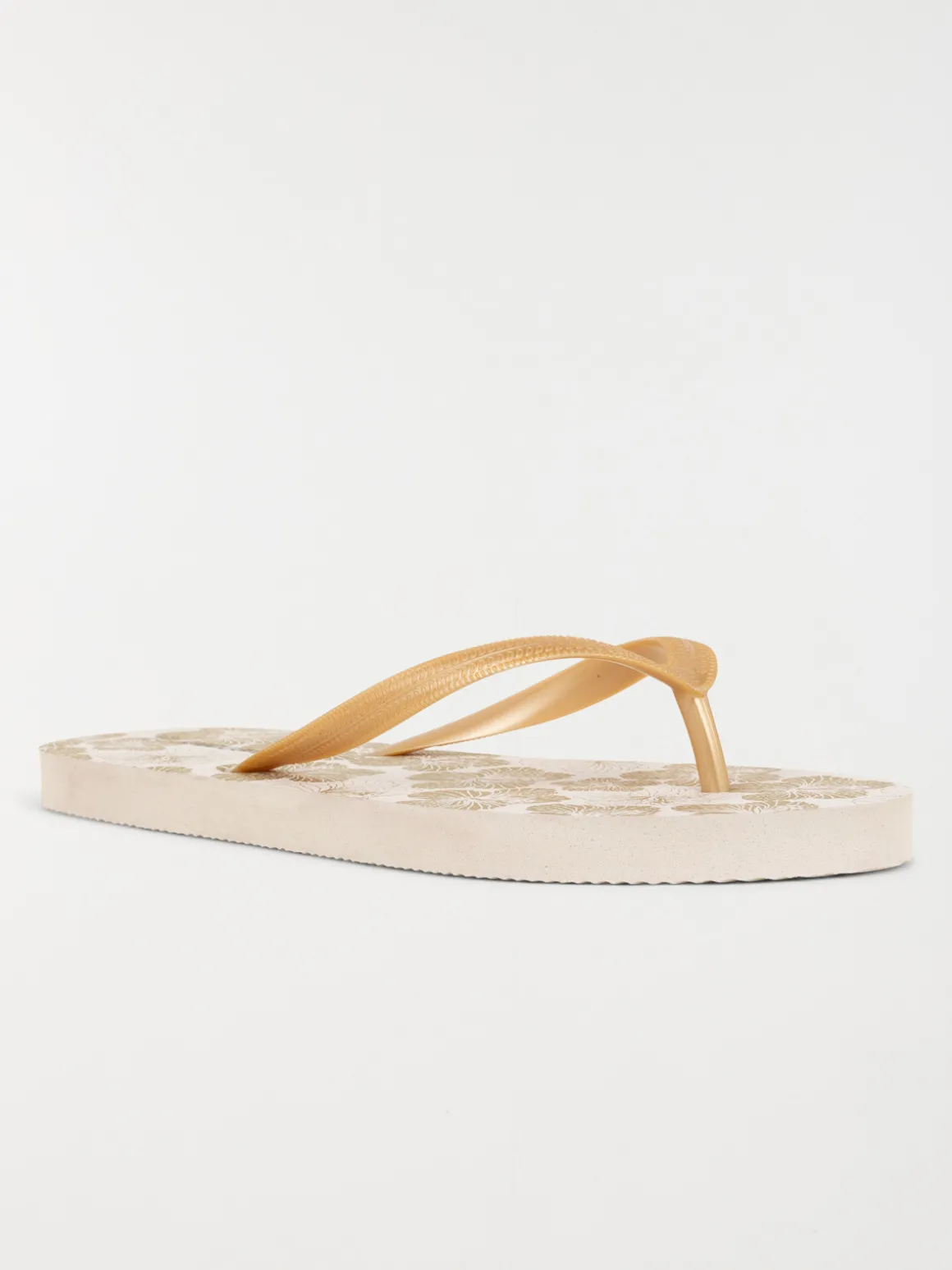 Tong motif fleur doré femme (36-41)