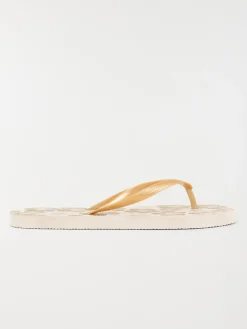 Tong motif fleur doré femme (36-41)