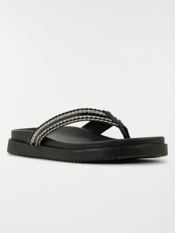 Tong strass coloris noir femme (36-41)