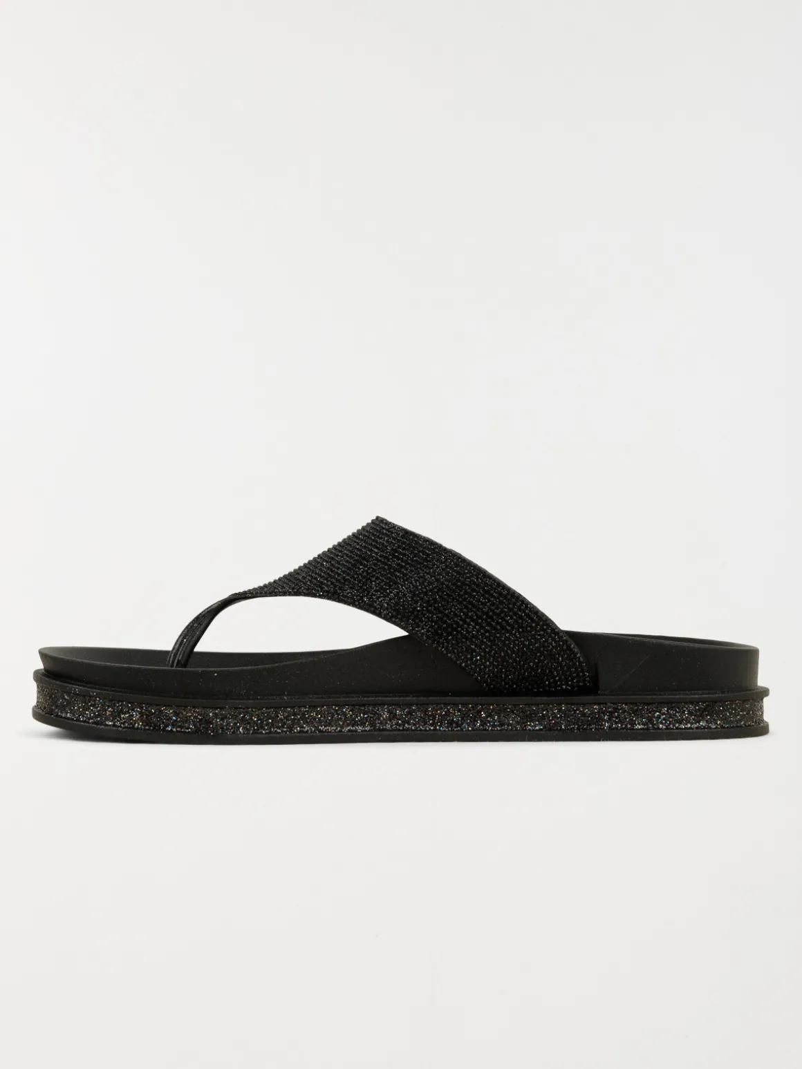 Tong strass coloris noir femme (36-41)