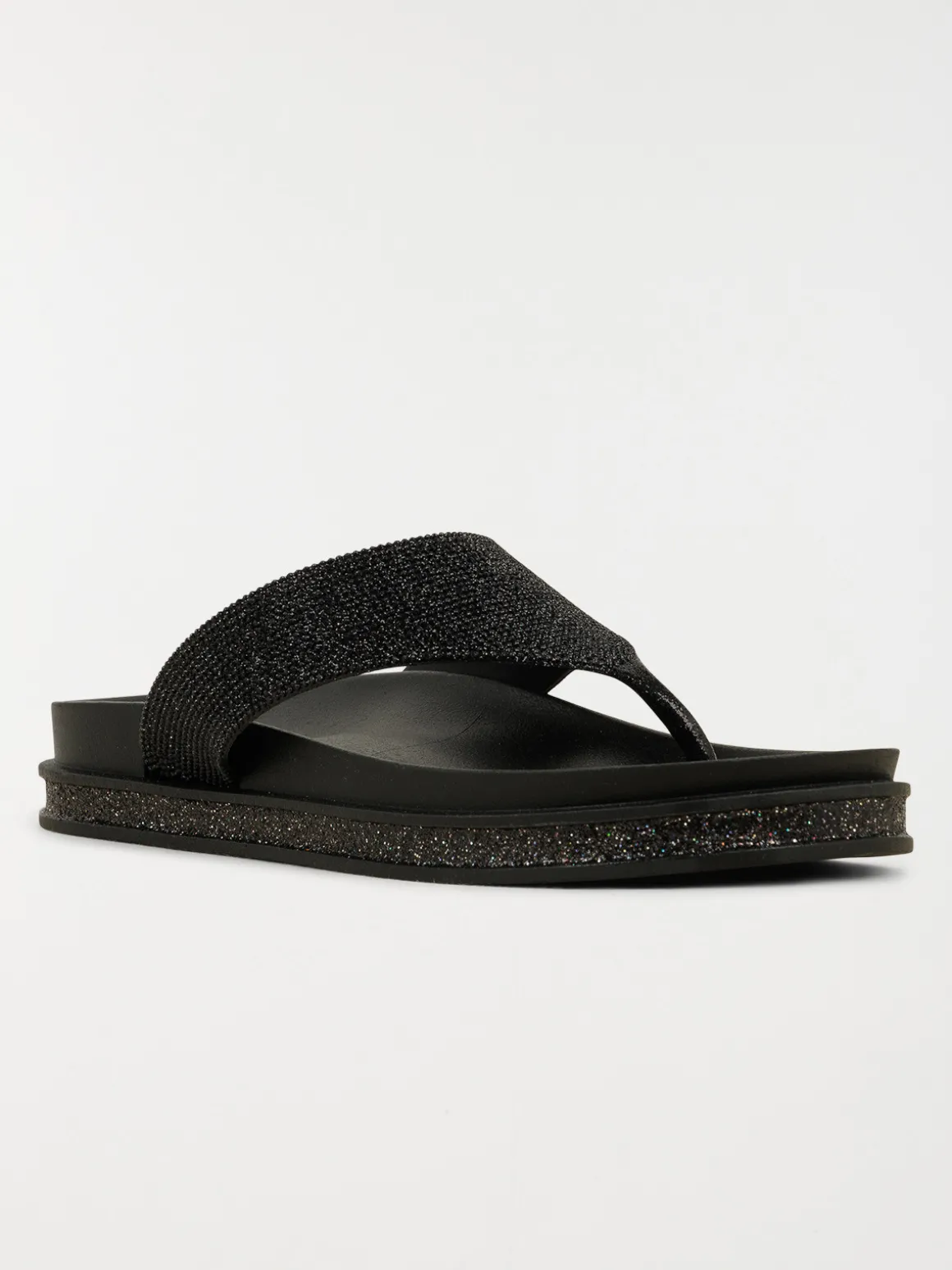 Tong strass coloris noir femme (36-41)