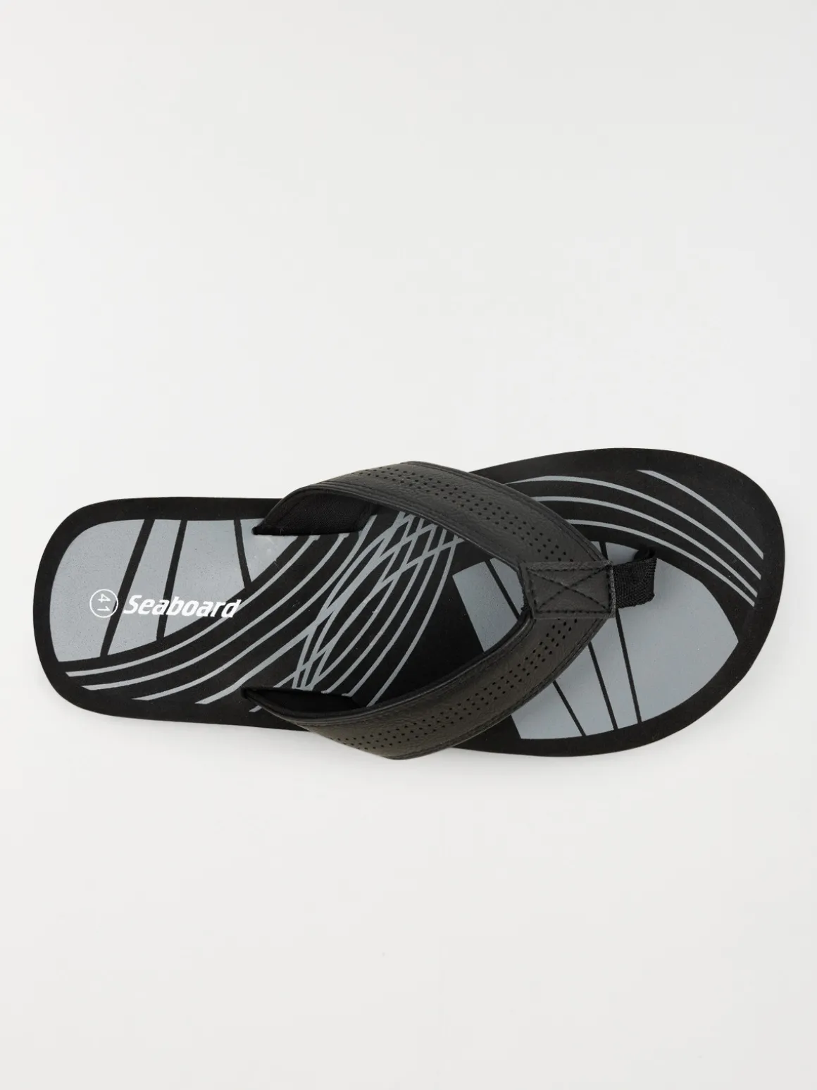 Tongs noires imprimées homme (40-45)