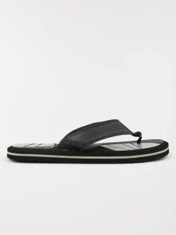 Tongs noires imprimées homme (40-45)