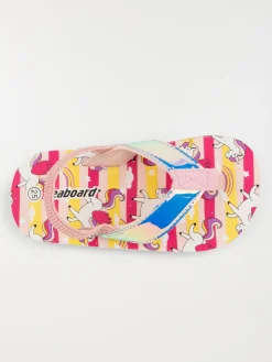 Tongs roses motif licorne fille (24-30)