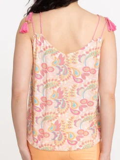 Top bretelle col V imprimé femme